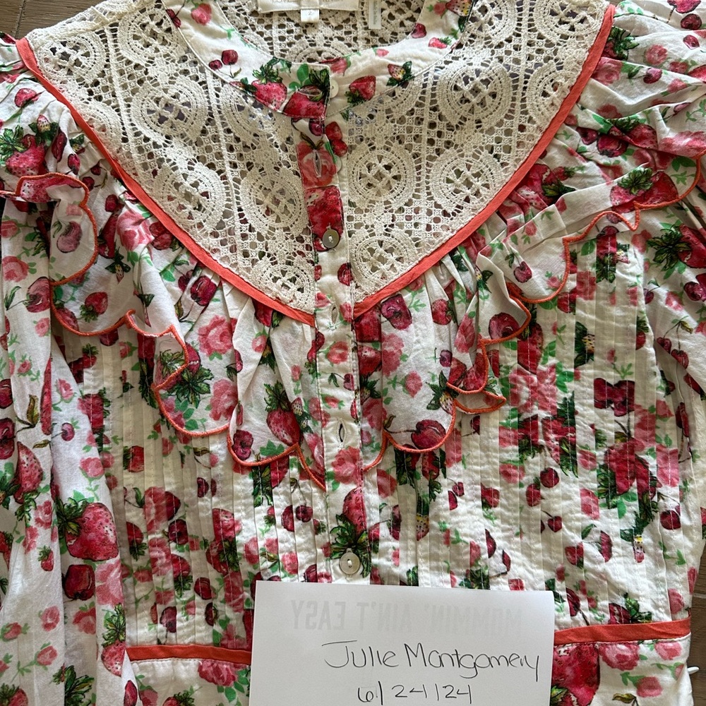 EEUC Size 2 Love Shack Fancy Strawberry Eagan Top
